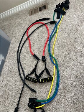 Set of Colorful Resistance Bands with Padded Handles
